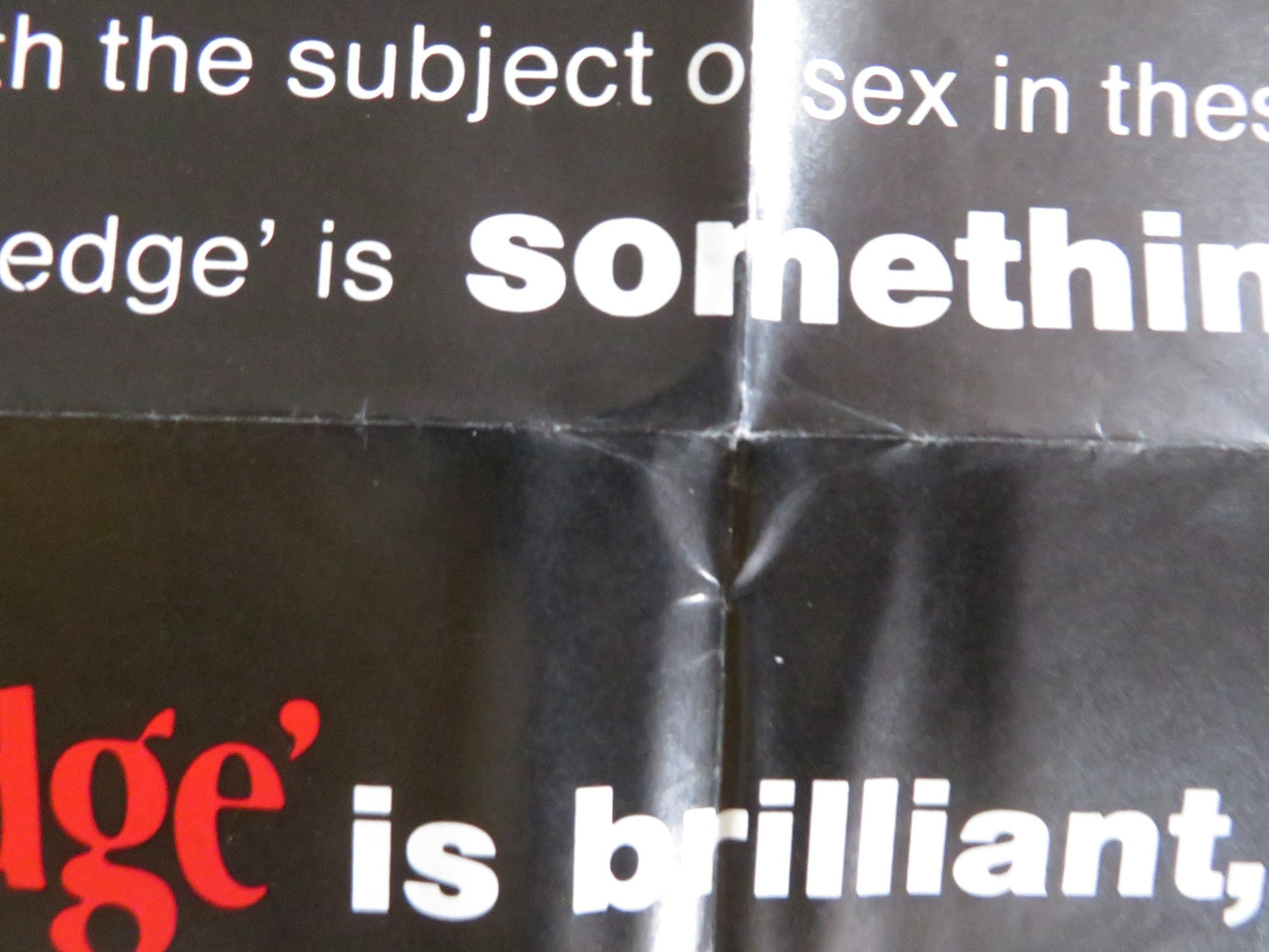 CARNAL KNOWLEDGE FOLDED US ONE SHEET POSTER JACK NICHOLSON CANDICE BERGEN 1971 Rendezvous Cinema Movie posters