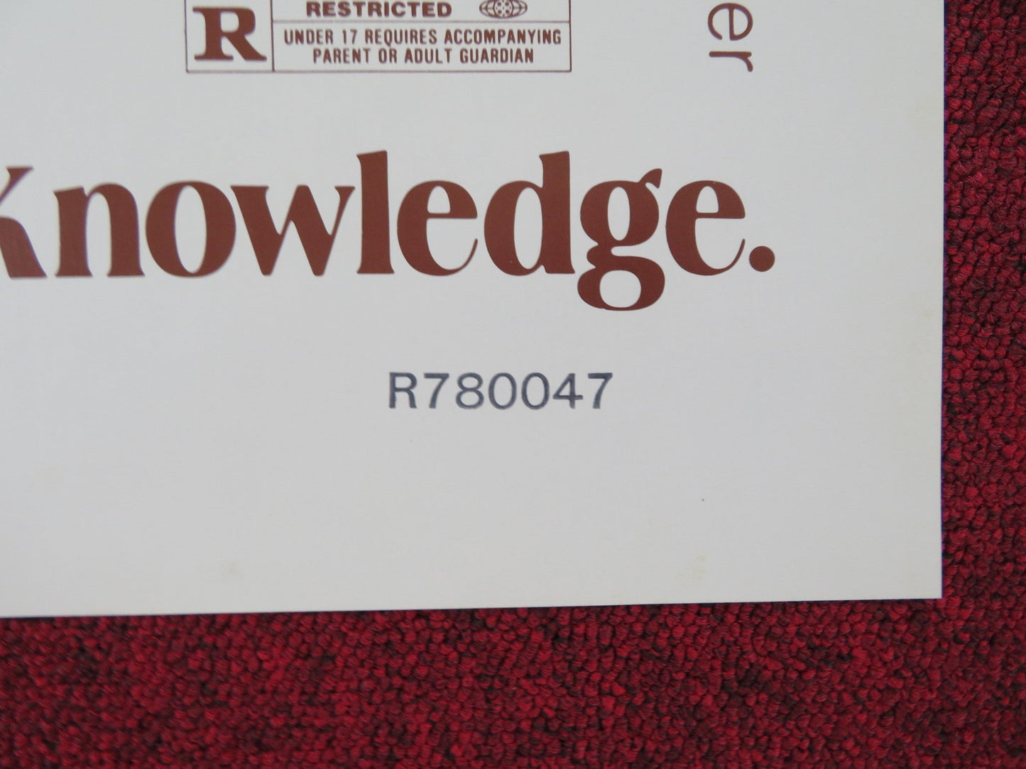 CARNAL KNOWLEDGE FOLDED US ONE SHEET POSTER JACK NICHOLSON CANDICE BERGEN 1971 Rendezvous Cinema Movie posters