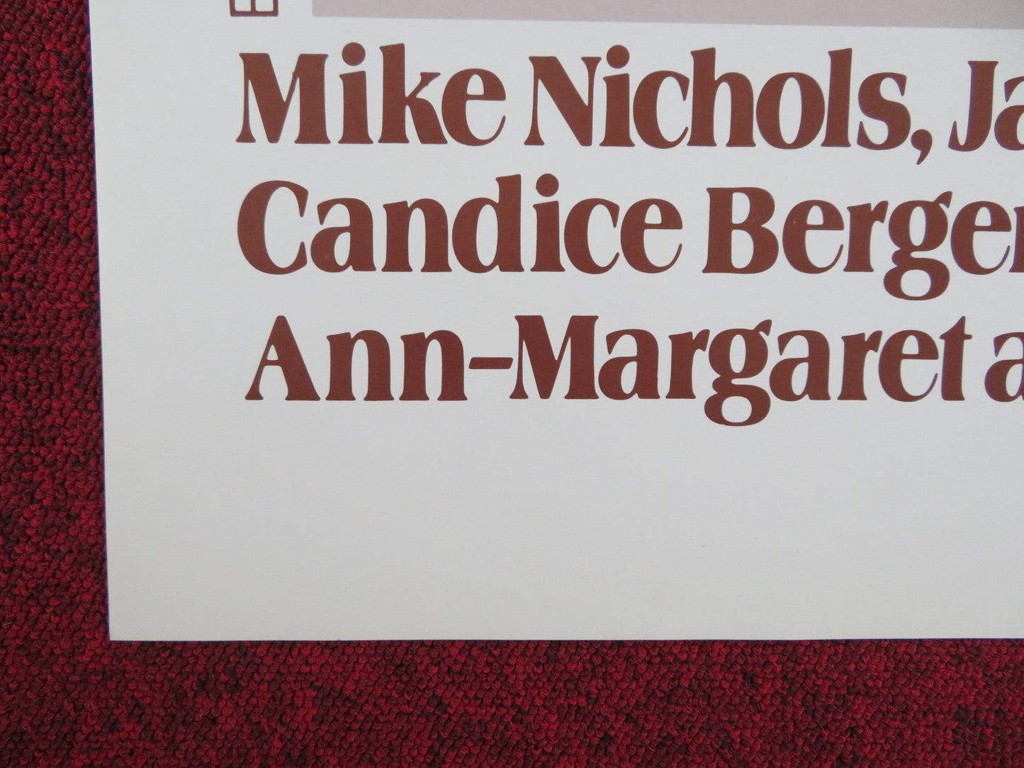 CARNAL KNOWLEDGE FOLDED US ONE SHEET POSTER JACK NICHOLSON CANDICE BERGEN 1971 Rendezvous Cinema Movie posters