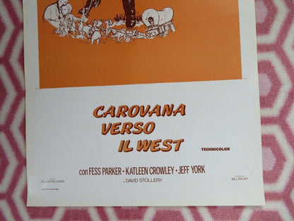 CAROVANA VERSO IL WEST ITALIAN LOCANDINA (27.5"x 13") POSTER DISNEY 1956 Movie posters