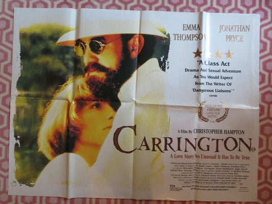 CARRINGTON BRITISH QUAD (30" x 40") POSTER EMMA THOMPSON JONATHAN PRYCE 1995 Movie posters