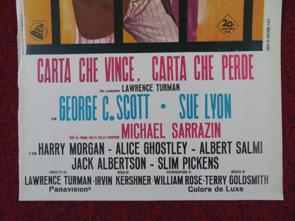 CARTA CHE VINCE, CARTA CHE PERDE ITALIAN LOCANDINA POSTER GEORGE C. SCOTT 1967 Rendezvous Cinema Movie posters