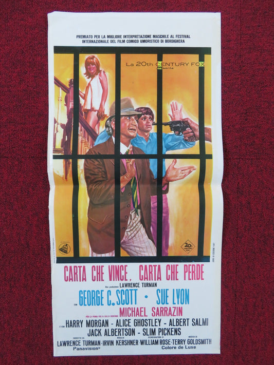 CARTA CHE VINCE, CARTA CHE PERDE ITALIAN LOCANDINA POSTER GEORGE C. SCOTT 1967 Rendezvous Cinema Movie posters