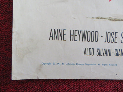 CARTHAGE IN FLAMES US HALF SHEET (22"x 28") POSTER ANNE HEYWOOD 1961 Movie posters