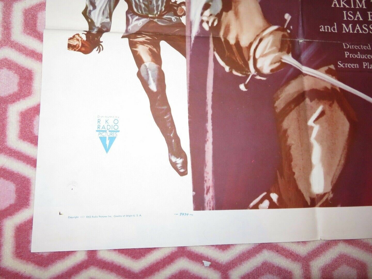 CARTOUCHE FOLDED US ONE SHEET POSTER RICHARD BASEHART PATRICIA ROC 1955 Movie posters