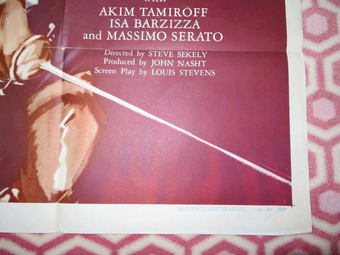 CARTOUCHE FOLDED US ONE SHEET POSTER RICHARD BASEHART PATRICIA ROC 1955 Movie posters