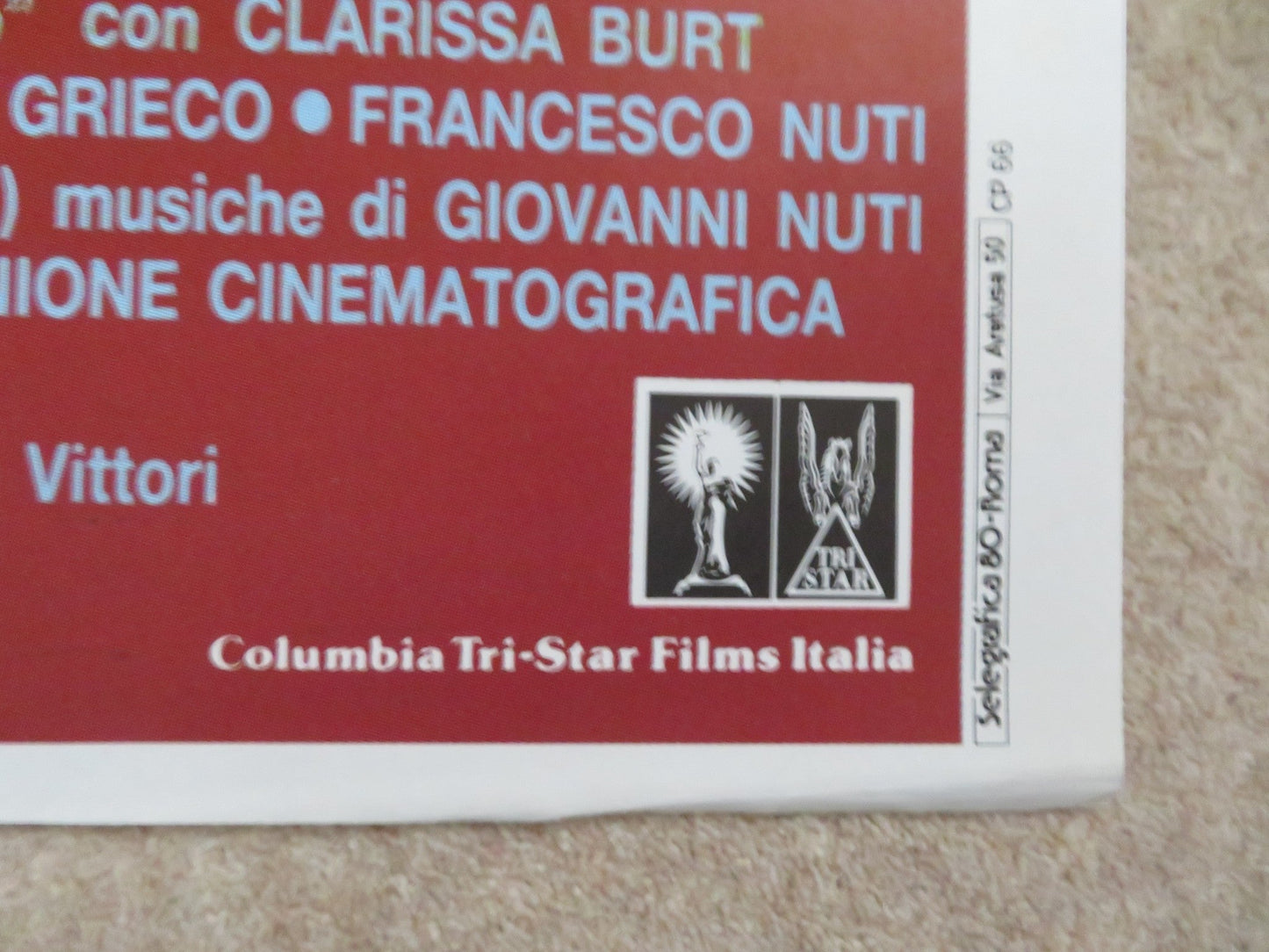 CARUSO PASKOSKI, SON OF A POLE ITALIAN 2 FOGLIO POSTER FRANCESCO NUTI 1988 Rendezvous Cinema Movie posters