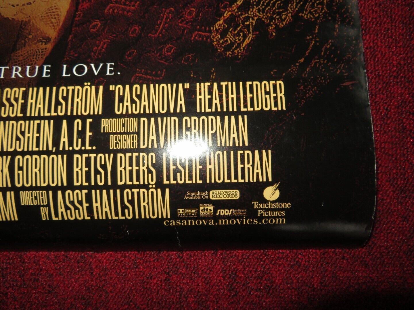 CASANOVA US ONE SHEET ROLLED POSTER HEATH LEDGER 2005 Movie posters