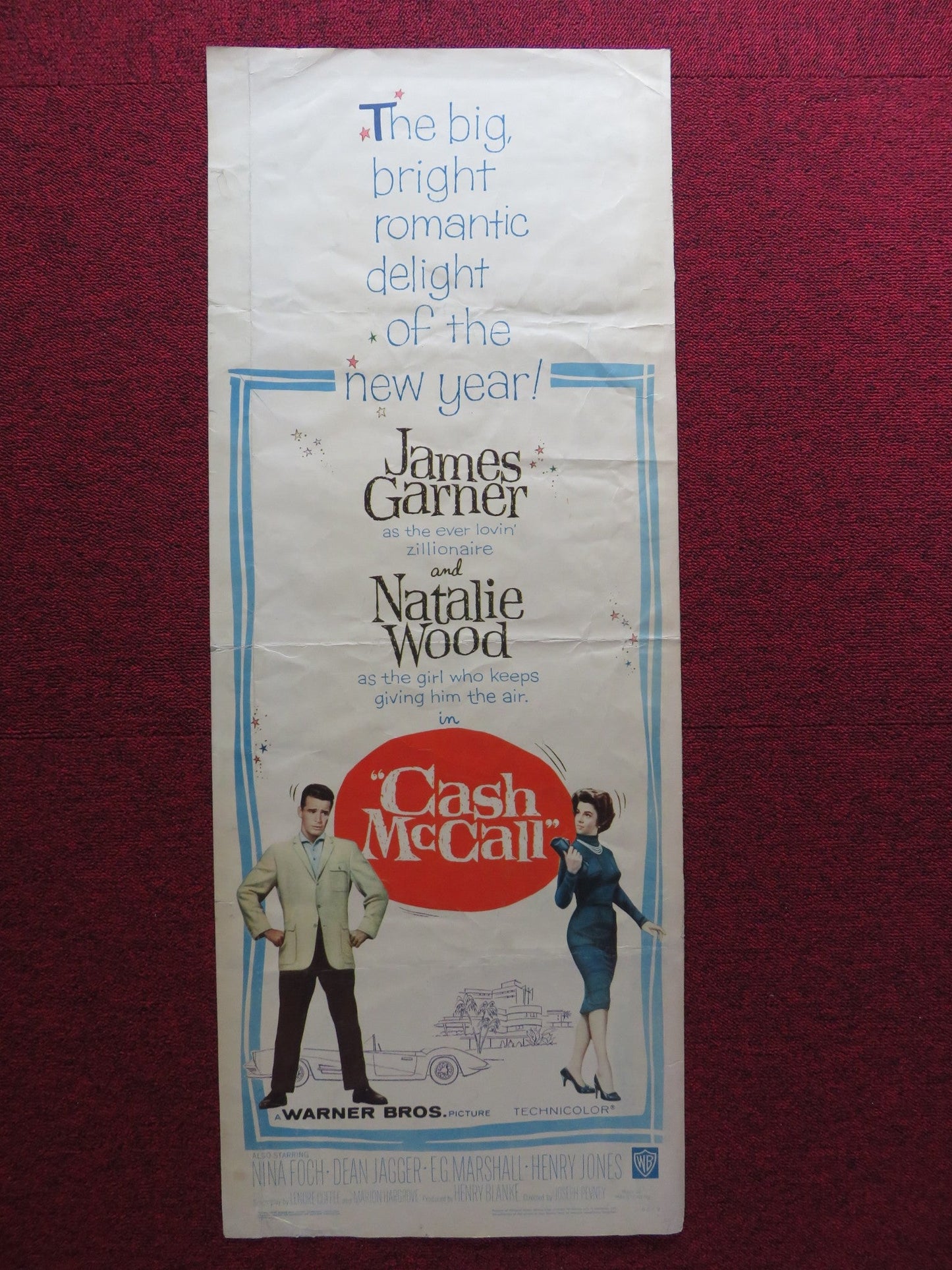 CASH MCCALL US INSERT (14"x 36") POSTER JAMES GARNER NATALIE WOOD 1960 Rendezvous Cinema Movie posters