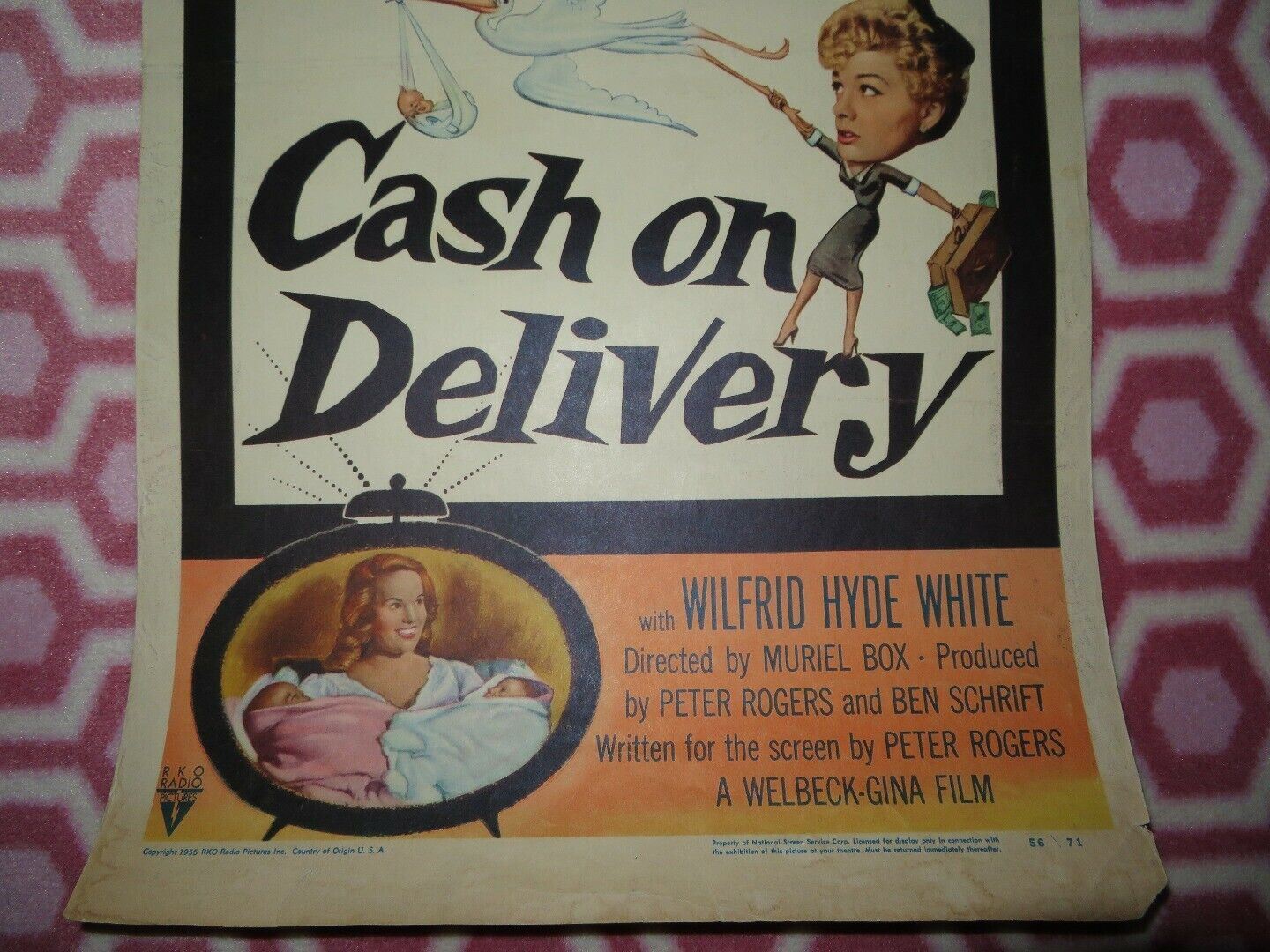 CASH ON DELIVERY US INSERT (14"x 36") POSTER SHELLEY WINTERS PEGGY CUMMINS 1954 Movie posters