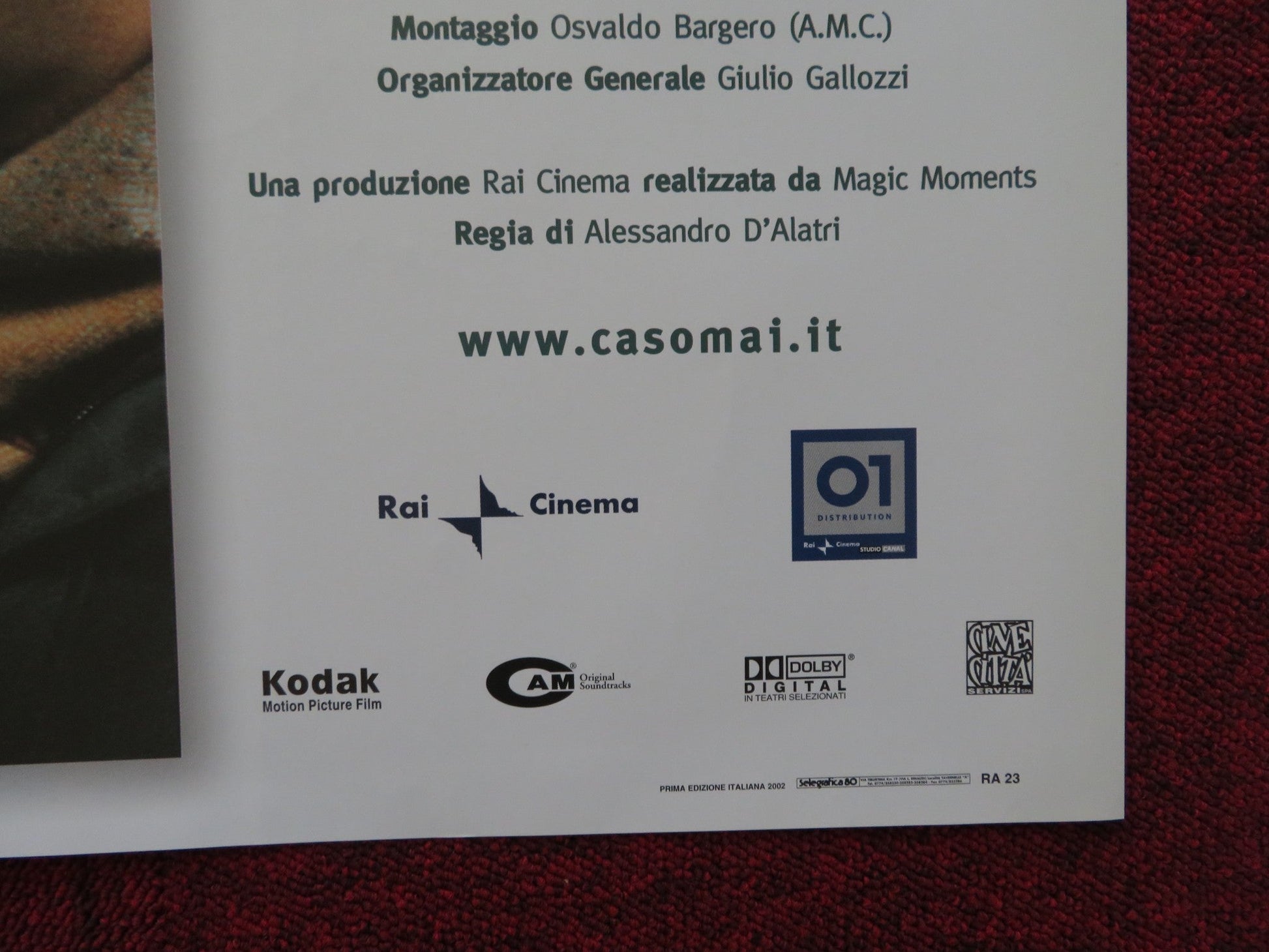 CASOMAI - D ITALIAN FOTOBUSTA POSTER STEFANIA ROCCA FABIO VOLO 2002 Rendezvous Cinema Movie posters