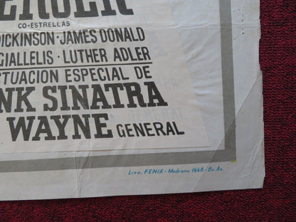 CAST A GIANT SHADOW FOLDED ARGENTINA ONE SHEET POSTER KIRK DOUGLAS YUL BRYNNER Movie posters