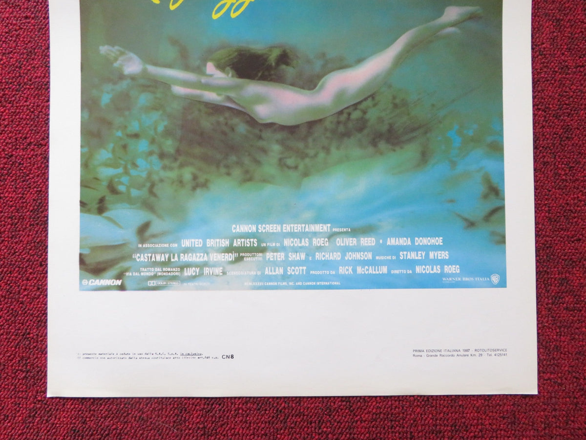 CASTAWAY VENERDI ITALIAN LOCANDINA POSTER CANNON OLIVER REED 1986 Rendezvous Cinema Movie posters