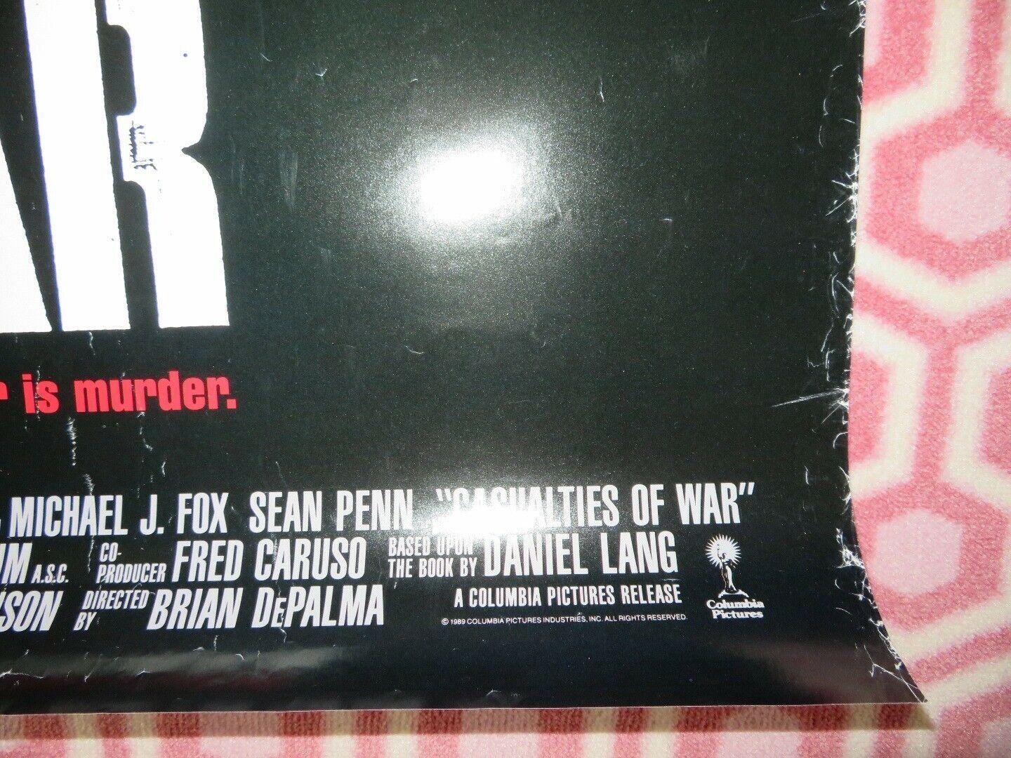 CASUALTIES OF WAR ONE SHEET ROLLED POSTER FOX PENN 1989 Movie posters