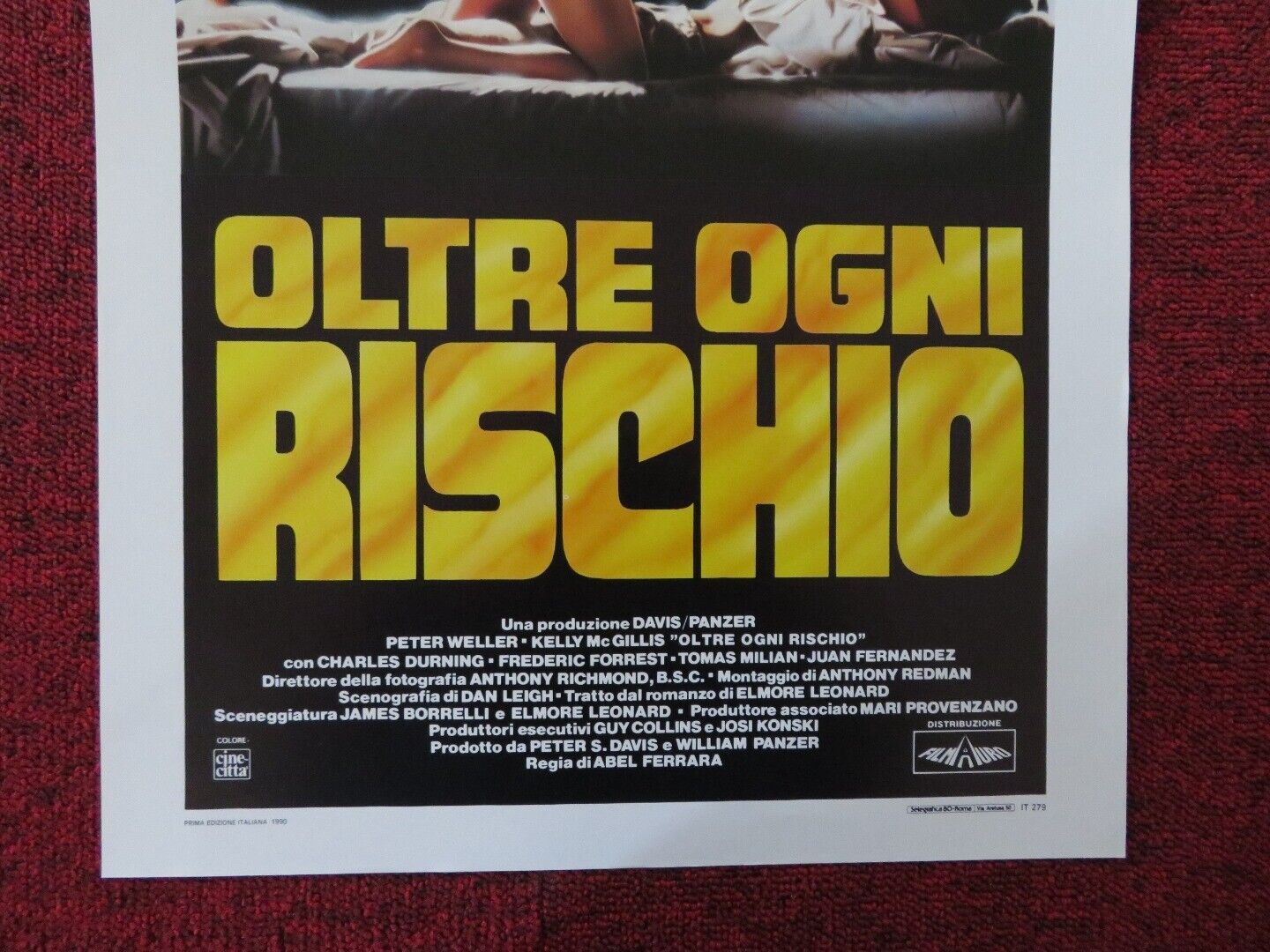CAT CHASER ITALIAN LOCANDINA (27.5"x13") POSTER PETER WELLER KELLY MCGILLIS 1990 Rendezvous Cinema Movie posters