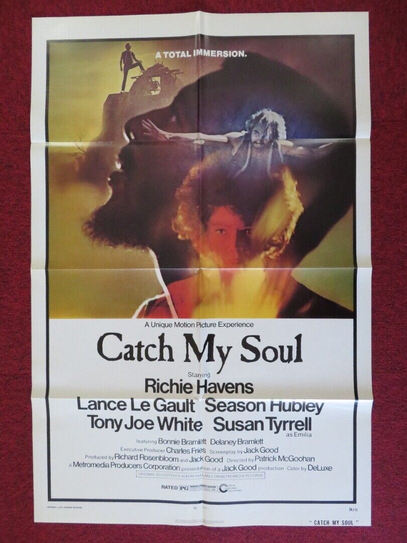 CATCH MY SOUL ONE FOLDED US ONE SHEET POSTER RICHIE HAVENS SUSAN TYRRELL 1974 Movie posters