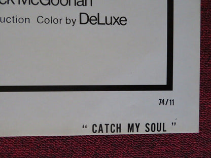 CATCH MY SOUL ONE FOLDED US ONE SHEET POSTER RICHIE HAVENS SUSAN TYRRELL 1974 Movie posters