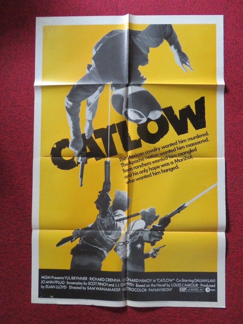 CATLOW FOLDED US ONE SHEET POSTER YUL BRYNNER LEONARD NIMOY 1971 Movie posters