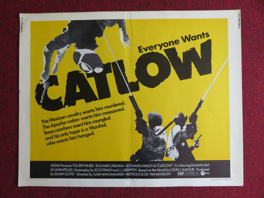 CATLOW US HALF SHEET (22"x 28") POSTER YUL BRYNNER RICHARD CRENNA 1971 Rendezvous Cinema Movie posters