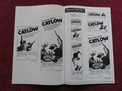 CATLOW US PRESSBOOK SUPPLEMENT - UNCUT YUL BRYNNER RICHARD CRENNA 1971 Rendezvous Cinema Movie posters