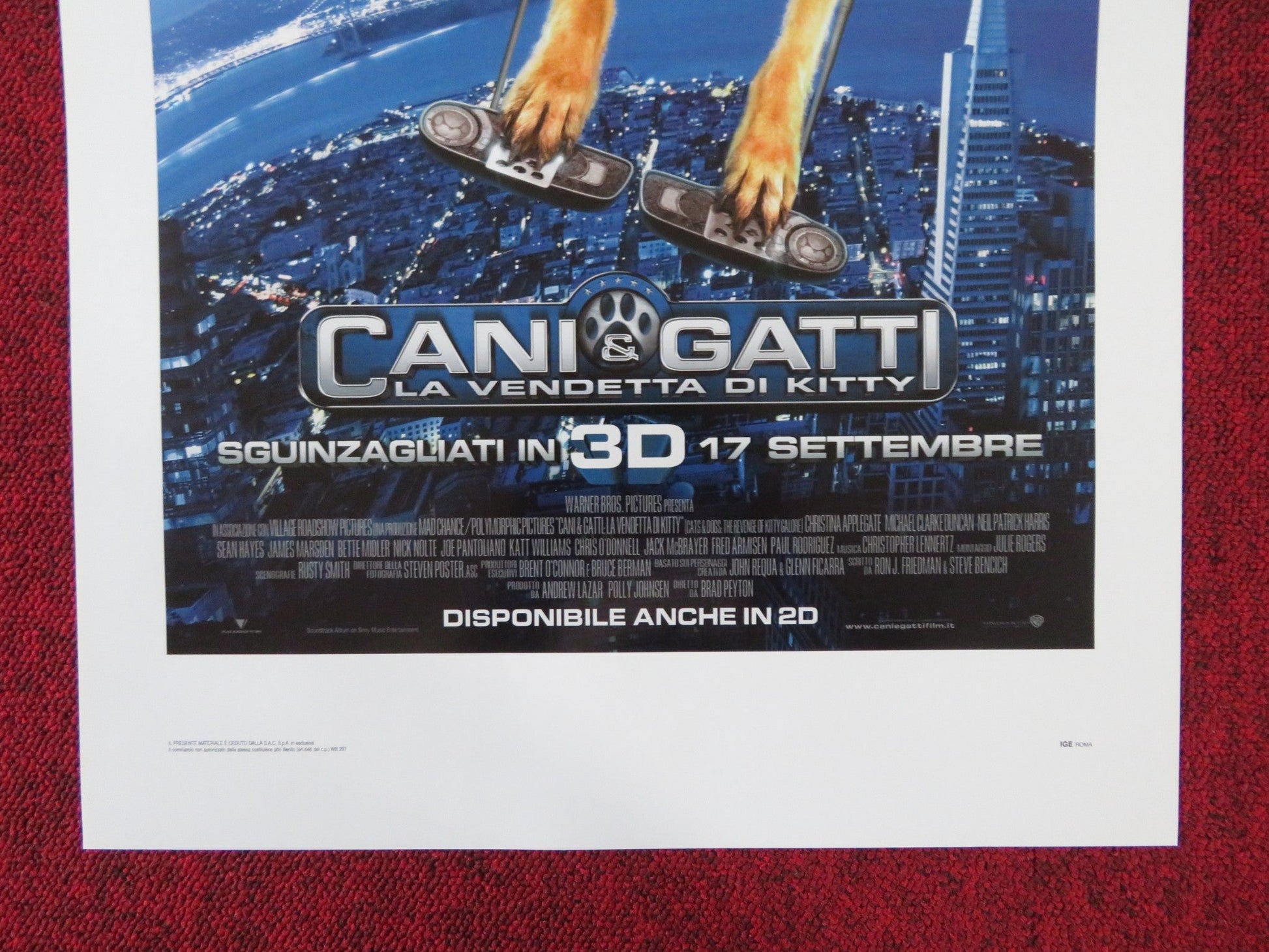 CATS & DOGS: THE REVENGE OF KITTY GALORE ITALIAN LOCANDINA POSTER MARSDEN 2010 Rendezvous Cinema Movie posters