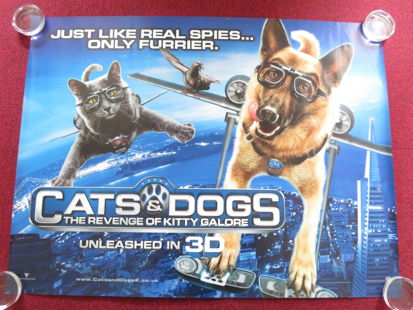 CATS & DOGS: THE REVENGE OF KITTY GALORE UK QUAD ROLLED POSTER MARSDEN 2010 Rendezvous Cinema Movie posters