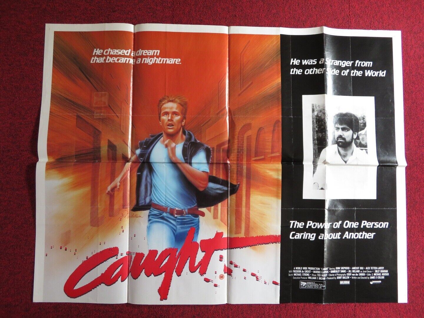 CAUGHT UK QUAD POSTER JOHN SHEPHERD AMERJIT DEU 1987 Movie posters