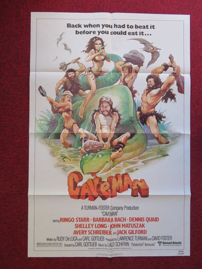 CAVEMAN FOLDED US ONE SHEET POSTER RINGO STARR DENNIS QUAID 1981 Movie posters