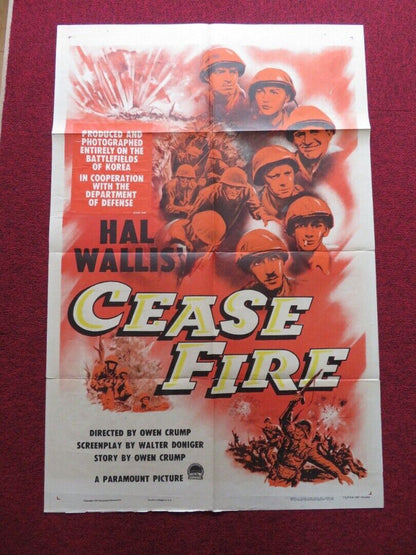 CEASE FIRE! FOLDED US ONE SHEET POSTER ROY THOMPSON JR. HENRY GOSZKOWSKI 1953 - Rendezvous Cinema