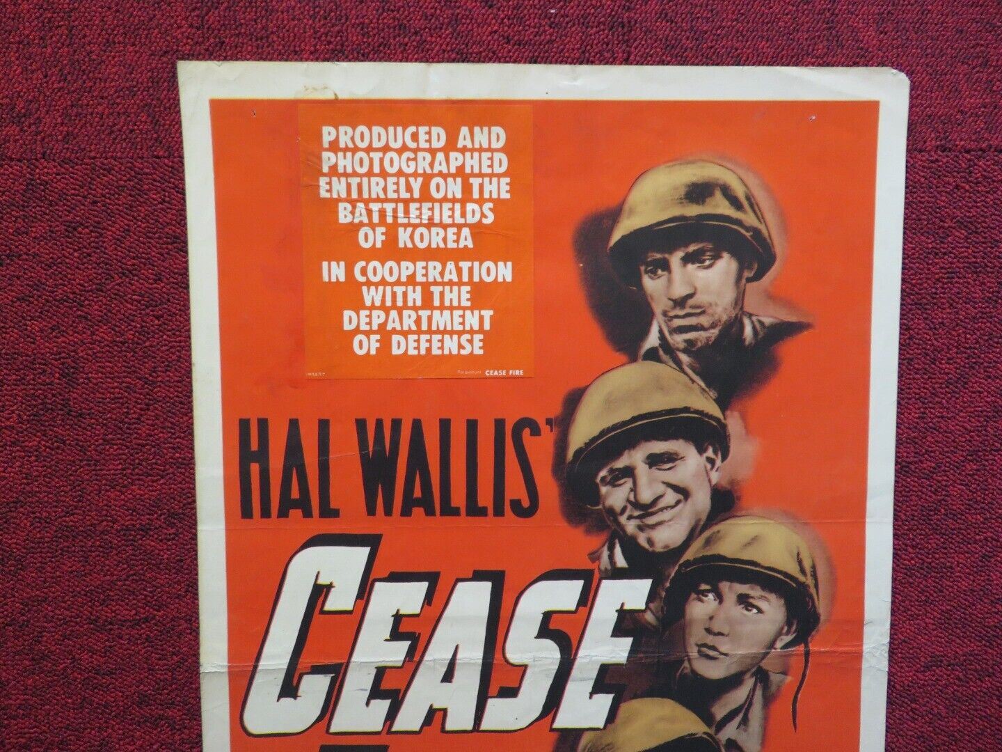CEASE FIRE US INSERT (14"x 36") POSTER HAL WALLIS 1953 Movie posters