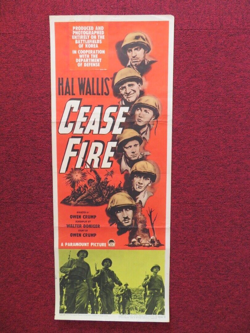 CEASE FIRE US INSERT (14"x 36") POSTER HAL WALLIS 1953 Movie posters