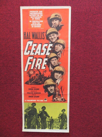 CEASE FIRE US INSERT (14"x 36") POSTER HAL WALLIS 1953 Movie posters