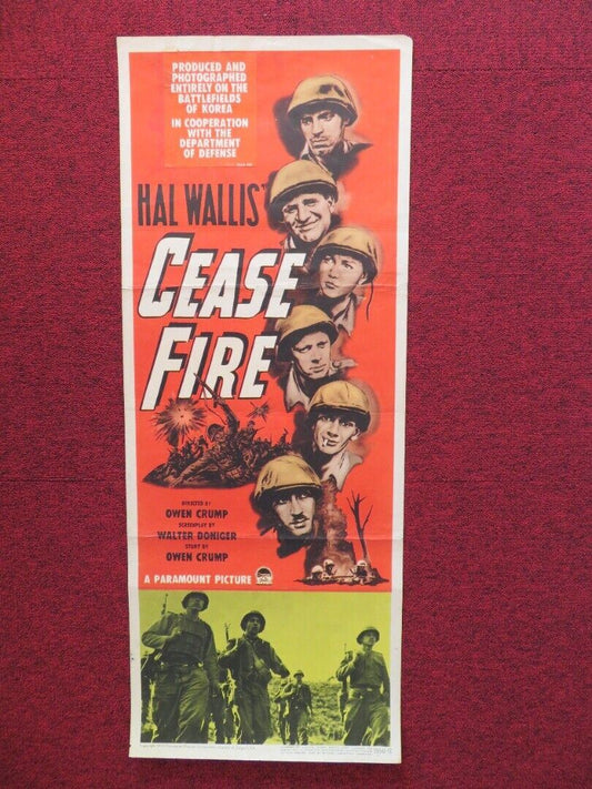 CEASE FIRE US INSERT (14"x 36") POSTER HAL WALLIS 1953 Movie posters