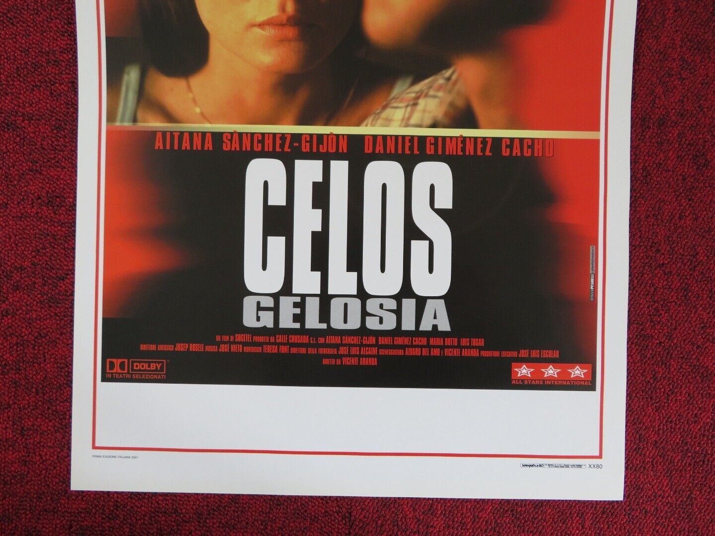 CELOS GELOSIA ITALIAN LOCANDINA (27.5"x13") POSTER DANIEL GIMENEZ CACHO 2001 Movie posters