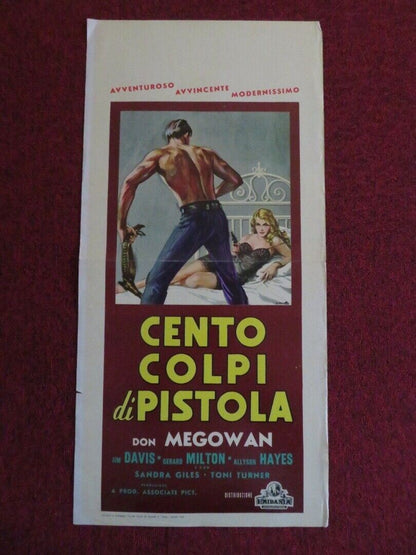 CENTO COLPI DI PISTOLA ITALIAN LOCANDINA (27.5"x13.5") POSTER JIM DAVIS 1960 Movie posters
