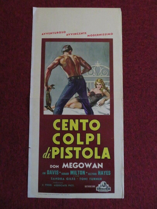 CENTO COLPI DI PISTOLA ITALIAN LOCANDINA (27.5"x13.5") POSTER JIM DAVIS 1960 Movie posters