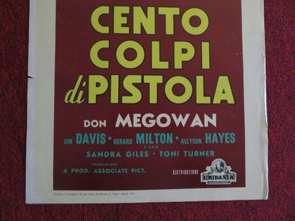 CENTO COLPI DI PISTOLA ITALIAN LOCANDINA (27.5"x13.5") POSTER JIM DAVIS 1960 Movie posters