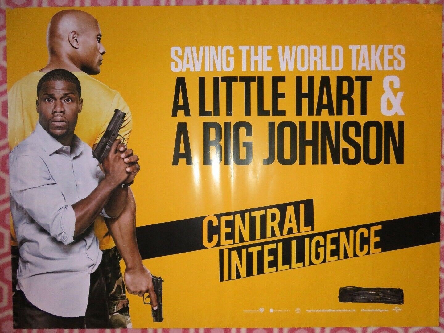 CENTRAL INTELLIGENCE BRITISH QUAD (30"x 40") ROLLED POSTER KEVIN HART D.JOHNSON Movie posters