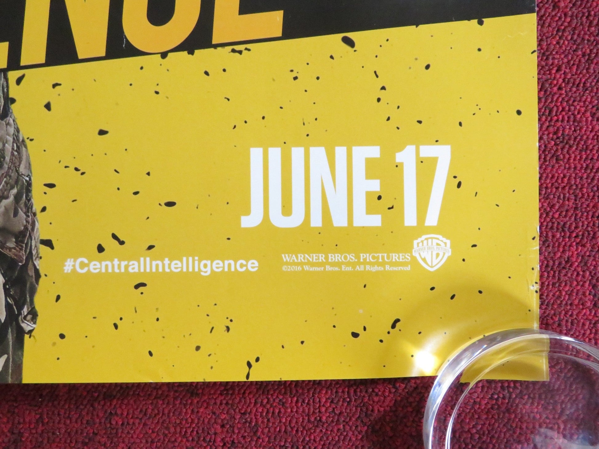 CENTRAL INTELLIGENCE US ONE SHEET ROLLED POSTER DWAYNE JOHNSON KEVIN HART 2016 Rendezvous Cinema Movie posters