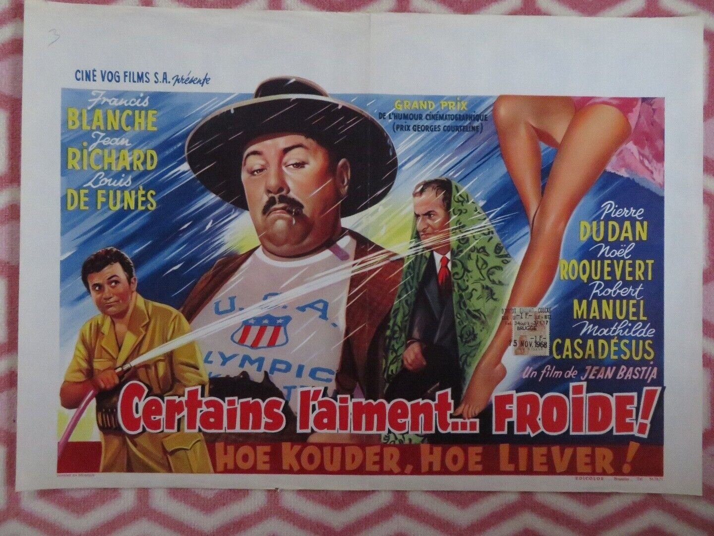 CERTAINS L'AIMENT... FROIDE!/ Some Like It ... Cold BELGIUM POSTER 1960 Movie posters