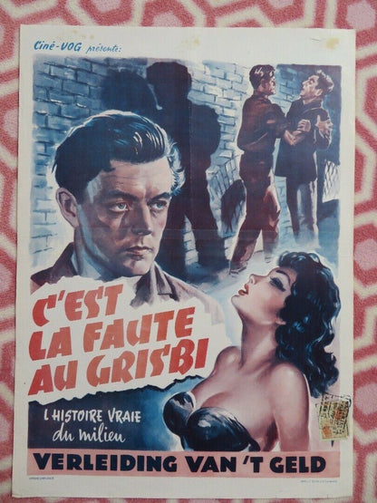 C'EST LA FAUTE AU GRISBI / Genoese Dragnet BELGIUM (21.5"x14.5") POSTER 1954 Movie posters
