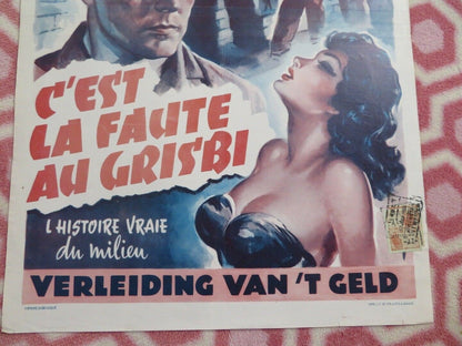 C'EST LA FAUTE AU GRISBI / Genoese Dragnet BELGIUM (21.5"x14.5") POSTER 1954 Movie posters