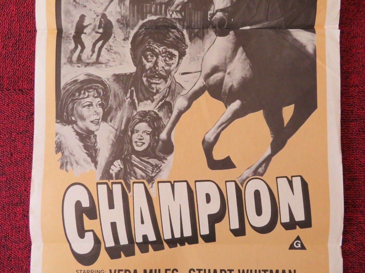 CHAMPION / Run for the Roses FOLDED AUSTRALIAN DAYBILL POSTER VERA MILES 1977 Movie posters