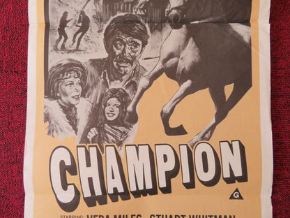 CHAMPION / Run for the Roses FOLDED AUSTRALIAN DAYBILL POSTER VERA MILES 1977 Movie posters