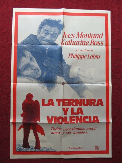 CHANCE AND VIOLENCE PERU ONE SHEET FOLDED POSTER YVES MONTAND KATHARINE ROSS - Rendezvous Cinema