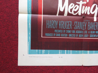 CHANCE MEETING FOLDED US ONE SHEET POSTER HARDY KRUGER STANLEY BAKER 1960 Movie posters