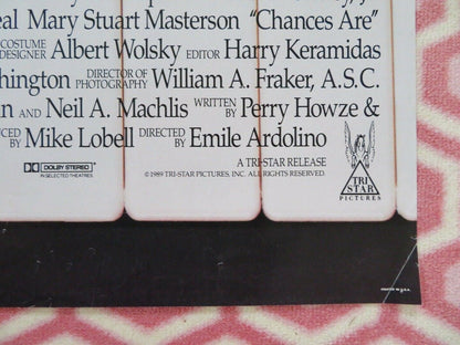 CHANCES ARE US ONE SHEET POSTER CYBILL SHEPHERD ROBERT DOWNEY JR. '89 Movie posters