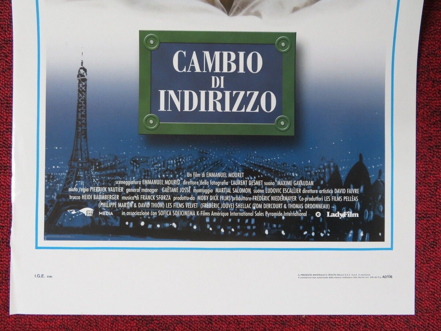 CHANGE OF ADDRESS ITALIAN LOCANDINA (27.5"x13") POSTER EMMANUEL MOURET 2006 Movie posters