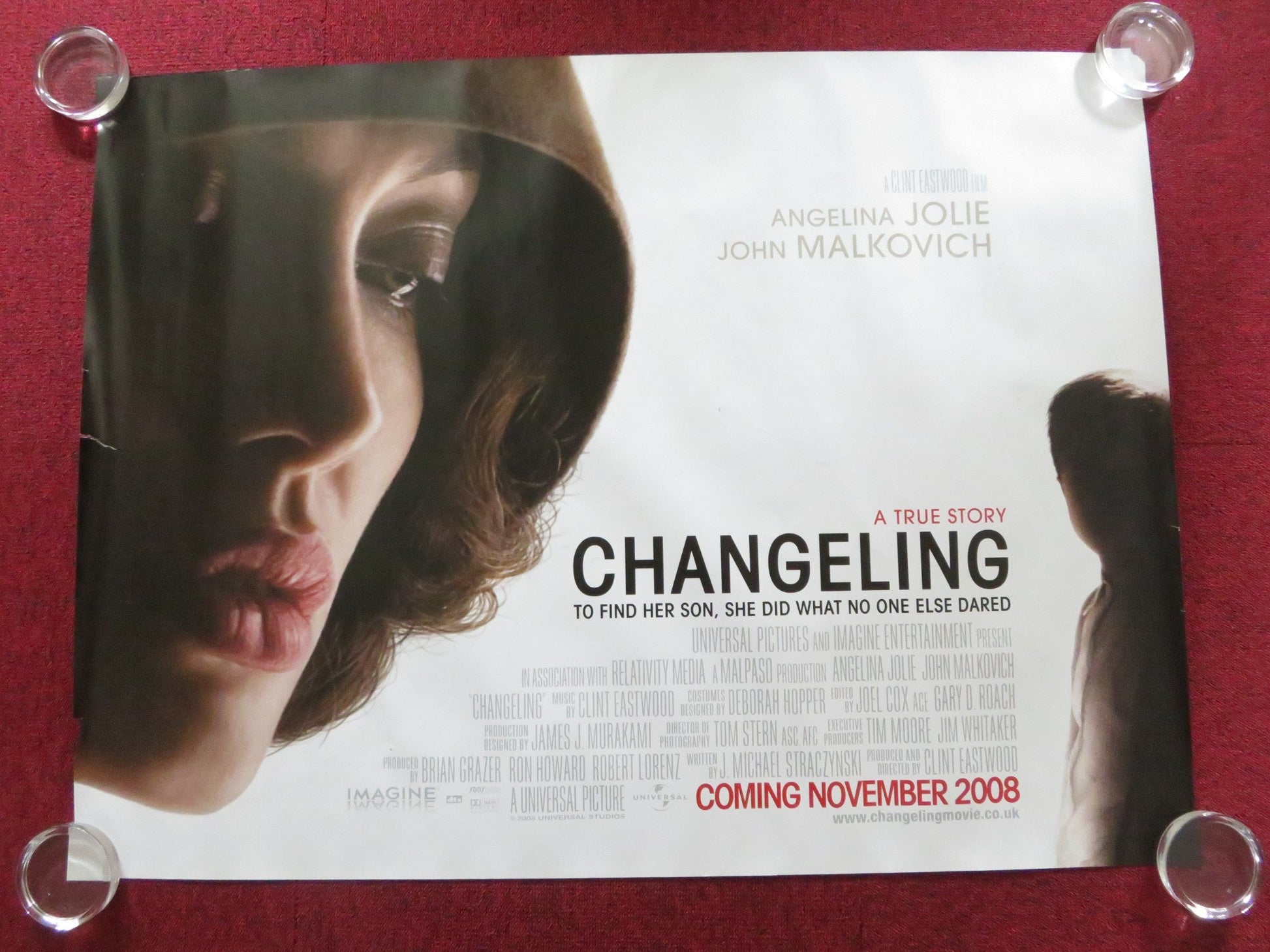 CHANGELING UK QUAD ROLLED POSTER ANGELINA JOLIE GATTLIN GRIFFITH 2008 Rendezvous Cinema Movie posters