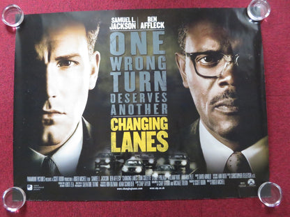 CHANGING LANES UK QUAD (30"x 40") ROLLED POSTER BEN AFFLECK S. L. JACKSON 2002 Rendezvous Cinema Movie posters